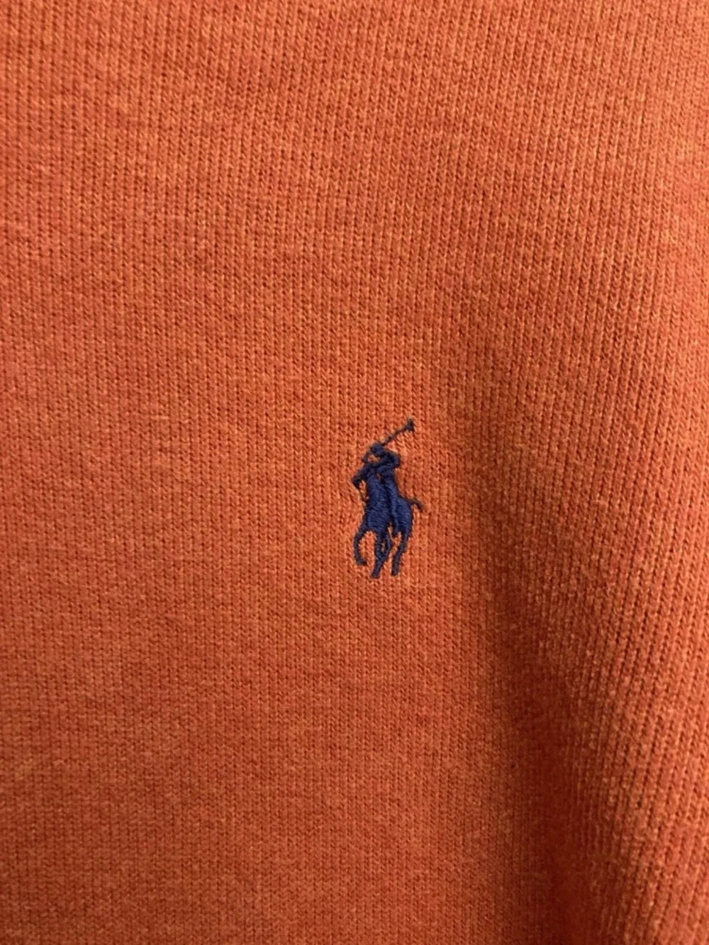 8-27 Polo Ralph Lauren Mens Sweater Orange Cotton XL preppy Quarter Zip